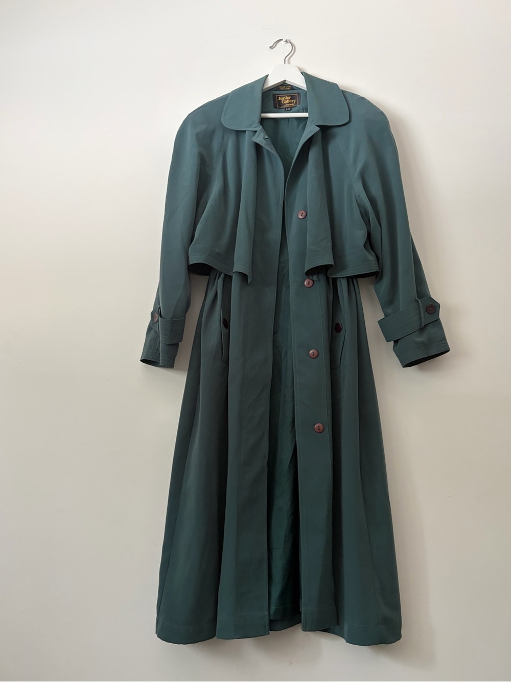 Vintage Dark Green Long Trench Coat